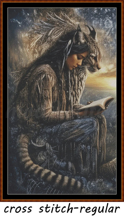 Guiding Spirit cross stitch pattern A unique and exclusive design to modXstitch, conceived and expertly created with the help of AI, by Sam.
