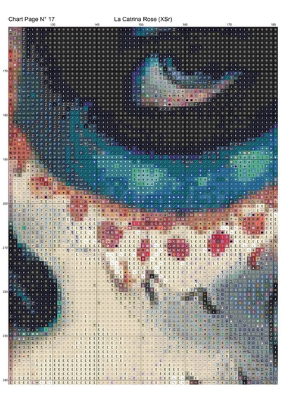 La Catrina Rose cross stitch pattern A unique and exclusive design to modXstitch, conceived and expertly created with the help of AI, by Sam.