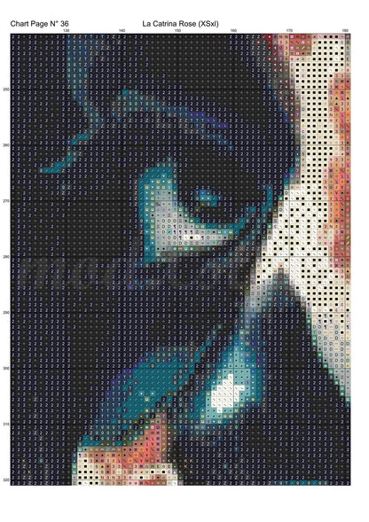 La Catrina Rose cross stitch pattern A unique and exclusive design to modXstitch, conceived and expertly created with the help of AI, by Sam.