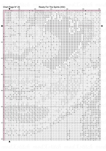 Ready For The Spirits cross stitch pattern A unique design to modXstitch, expertly created by Sam. Ready For The Spirits is a sugar skull cross stitch pattern that comes as a full coverage pattern with absolutely no back-stitching or pesky half-stitches. Also, Ready For The Spirits is available in 2 different design sizes - cross stitch regular & XL And each sale includes both B&W and colour charts