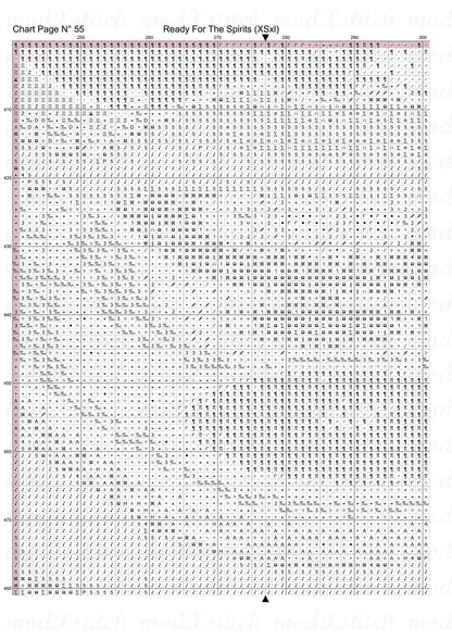 Ready For The Spirits cross stitch pattern A unique design to modXstitch, expertly created by Sam. Ready For The Spirits is a sugar skull cross stitch pattern that comes as a full coverage pattern with absolutely no back-stitching or pesky half-stitches. Also, Ready For The Spirits is available in 2 different design sizes - cross stitch regular & XL And each sale includes both B&W and colour charts