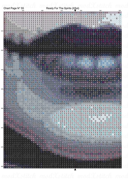 Ready For The Spirits cross stitch pattern A unique design to modXstitch, expertly created by Sam. Ready For The Spirits is a sugar skull cross stitch pattern that comes as a full coverage pattern with absolutely no back-stitching or pesky half-stitches. Also, Ready For The Spirits is available in 2 different design sizes - cross stitch regular & XL And each sale includes both B&W and colour charts