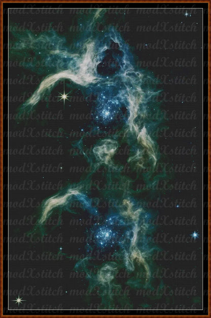 Nebula cross stitch pattern A unique design to modXstitch, image from NASA and pattern expertly created by Sam.