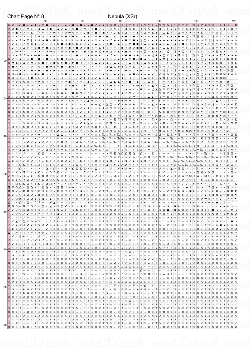 Nebula cross stitch pattern A unique design to modXstitch, image from NASA and pattern expertly created by Sam.