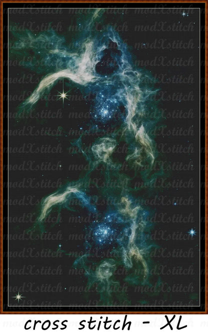 Nebula cross stitch pattern A unique design to modXstitch, image from NASA and pattern expertly created by Sam.