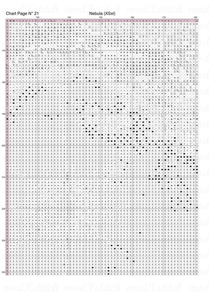Nebula cross stitch pattern A unique design to modXstitch, image from NASA and pattern expertly created by Sam.