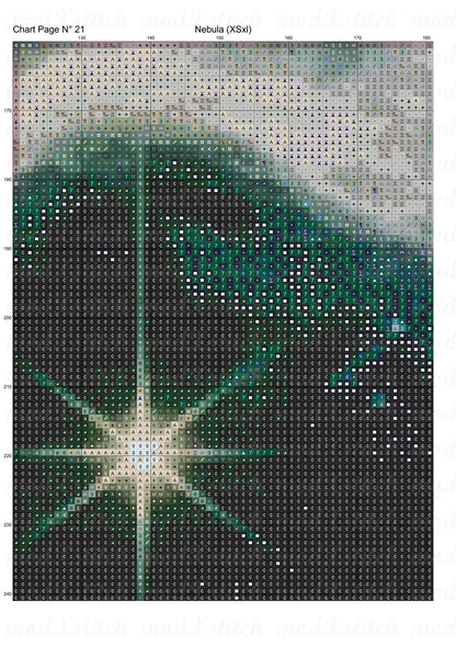 Nebula cross stitch pattern A unique design to modXstitch, image from NASA and pattern expertly created by Sam.