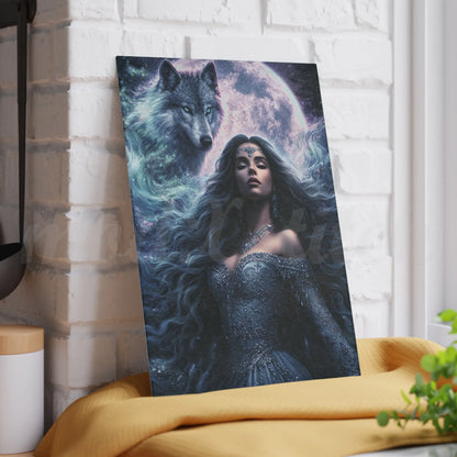 Spirit Guide - Wolf - Tempered Glass Cutting Board