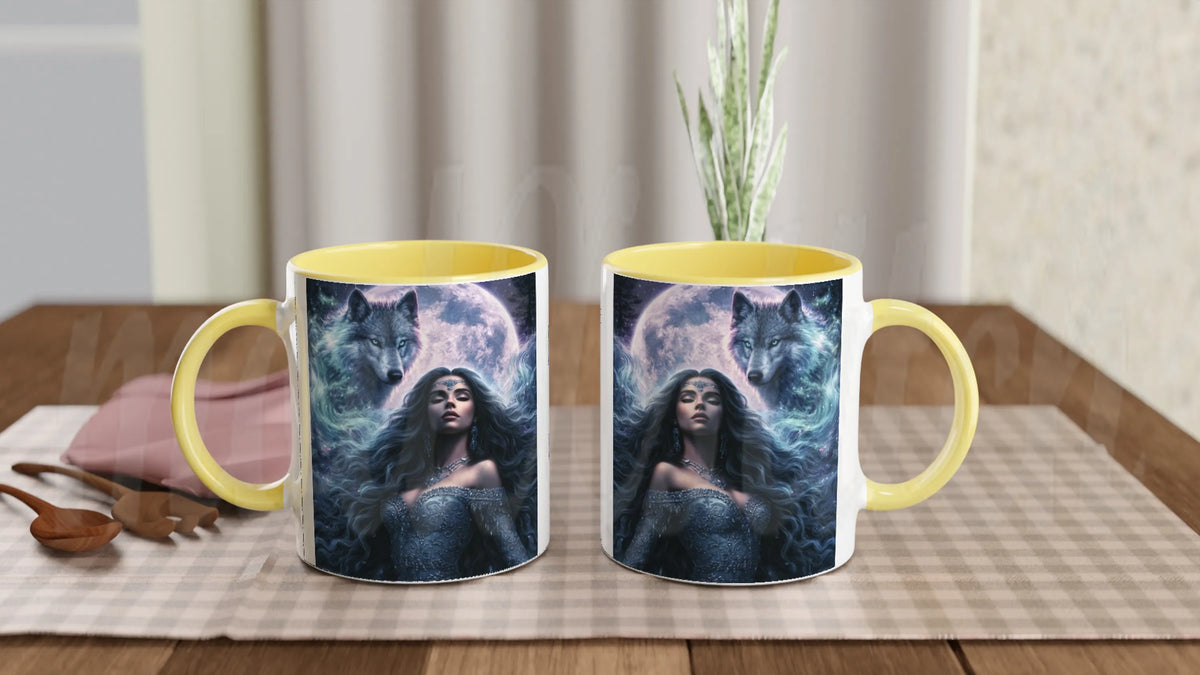Spirit Guide ~ Wolf - 11 oz accent ceramic mug