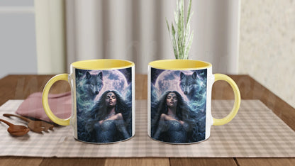 Spirit Guide ~ Wolf - 11 oz accent ceramic mug
