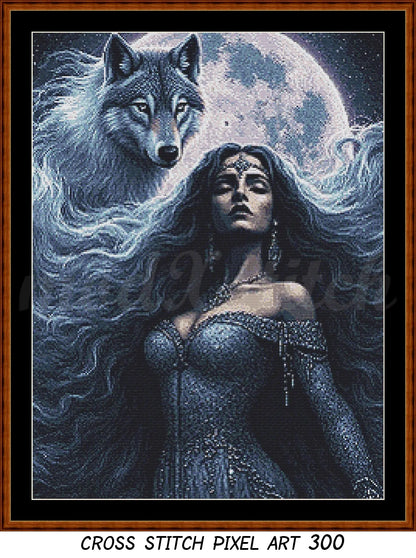 Spirit Guide - Wolf (Pixel Art) Cross Stitch Pattern PDF Bundle