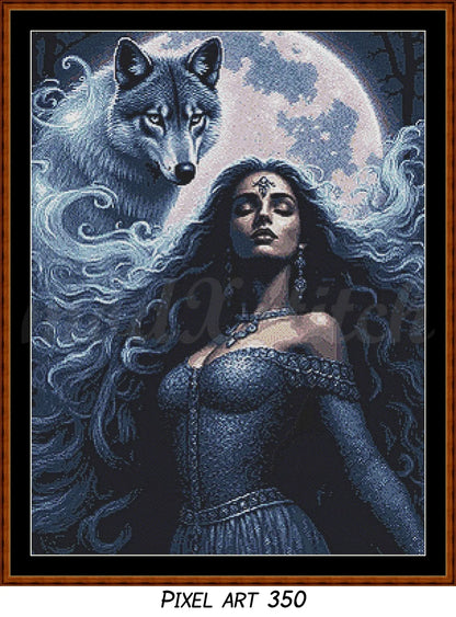 Spirit Guide - Wolf (Pixel Art) Cross Stitch Pattern PDF Bundle