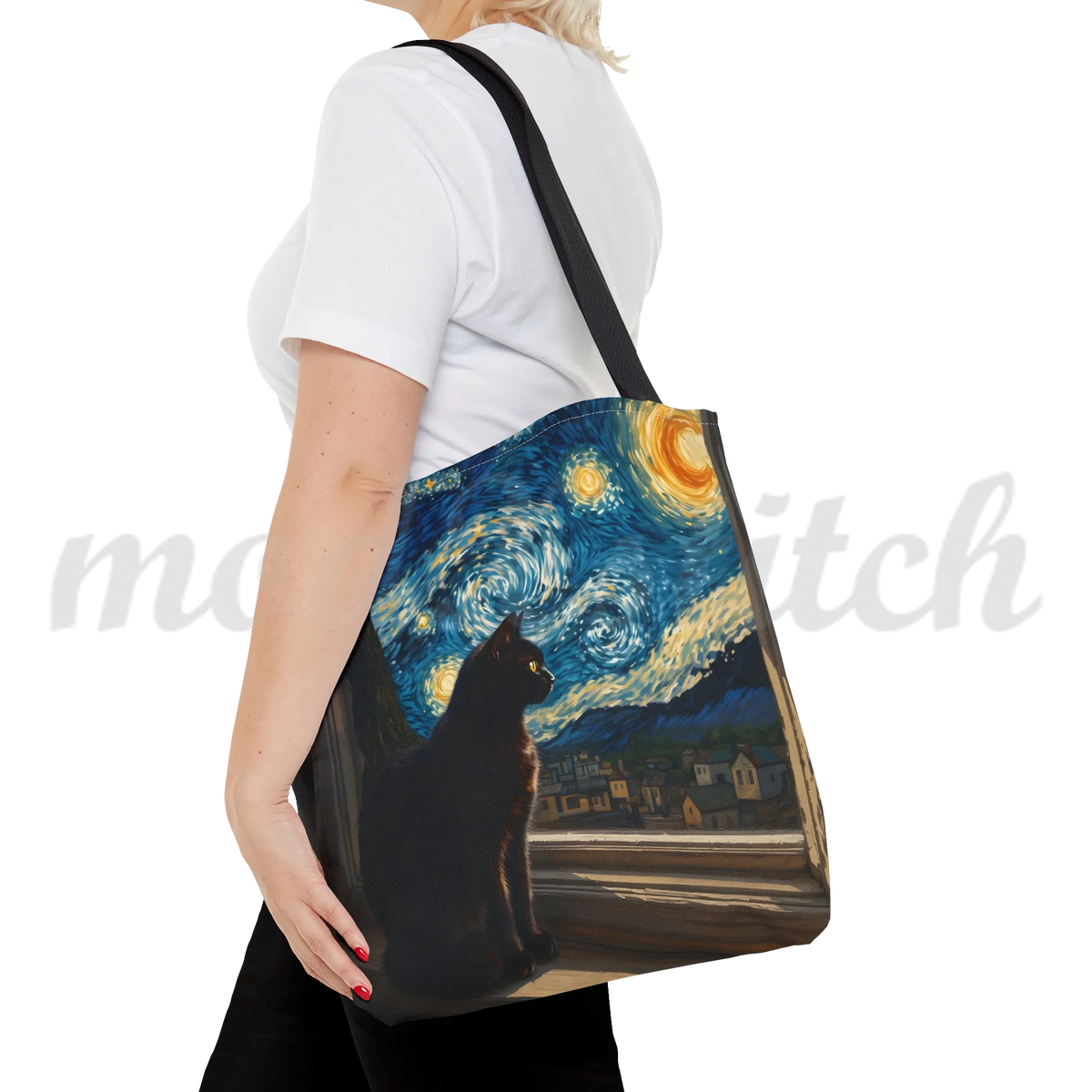 Starry Night Cat - Tote Bag