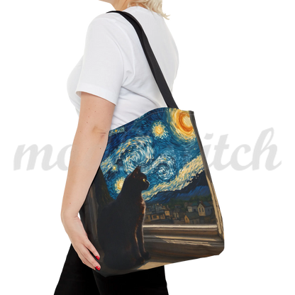 Starry Night Cat - Tote Bag