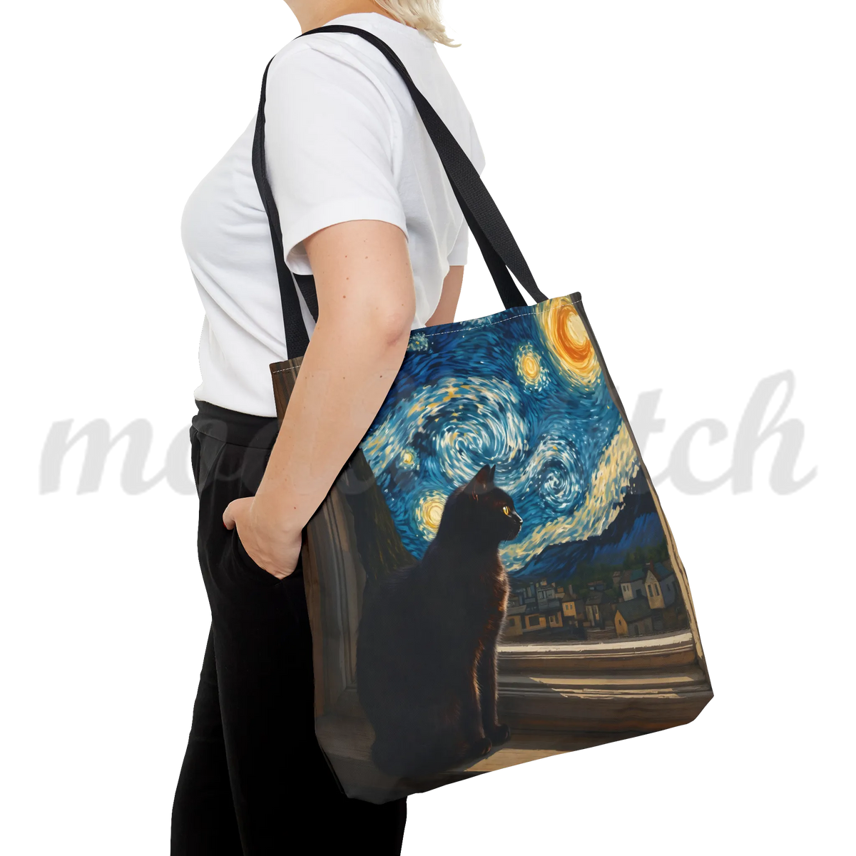 Starry Night Cat - Tote Bag