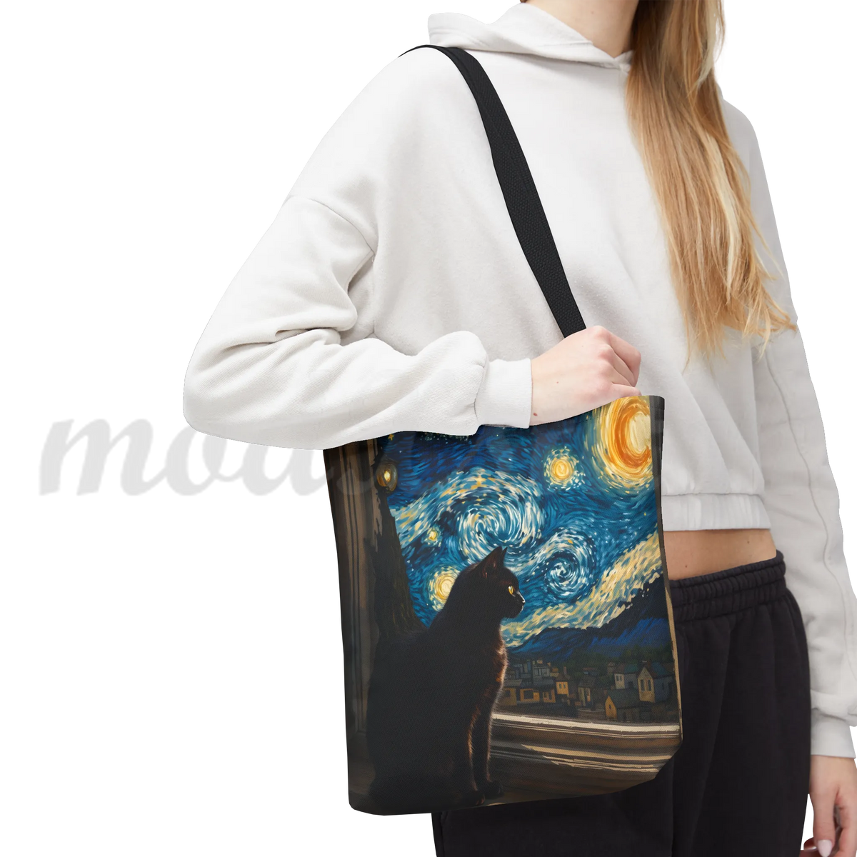 Starry Night Cat - Tote Bag