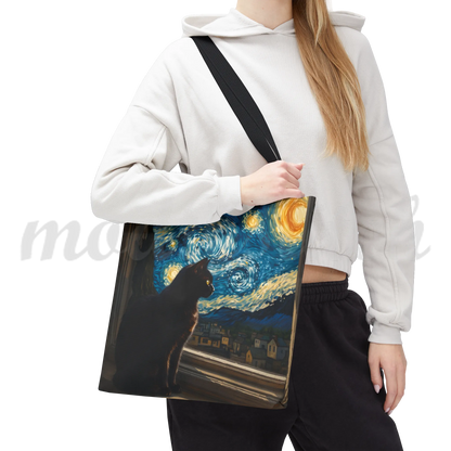 Starry Night Cat - Tote Bag