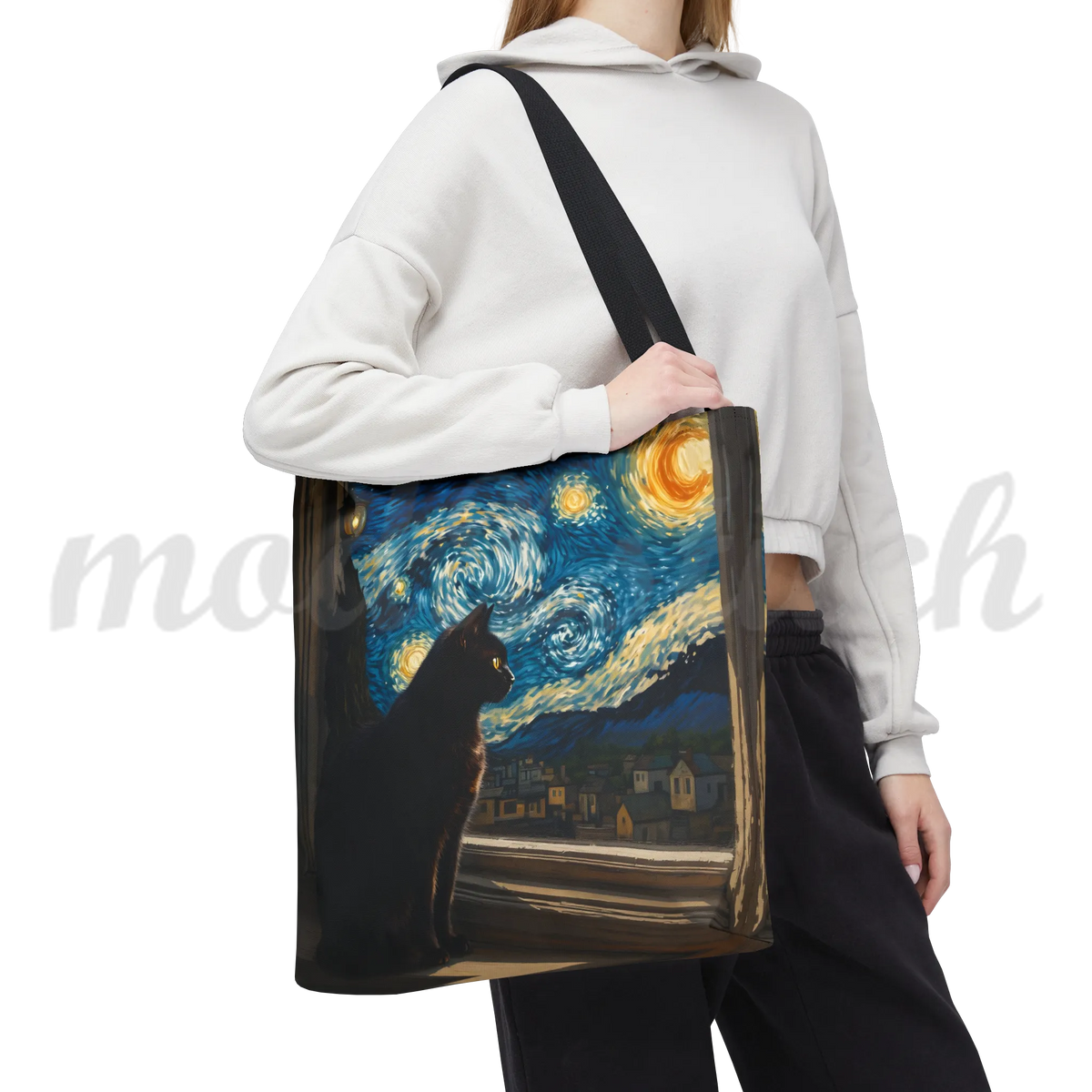 Starry Night Cat - Tote Bag