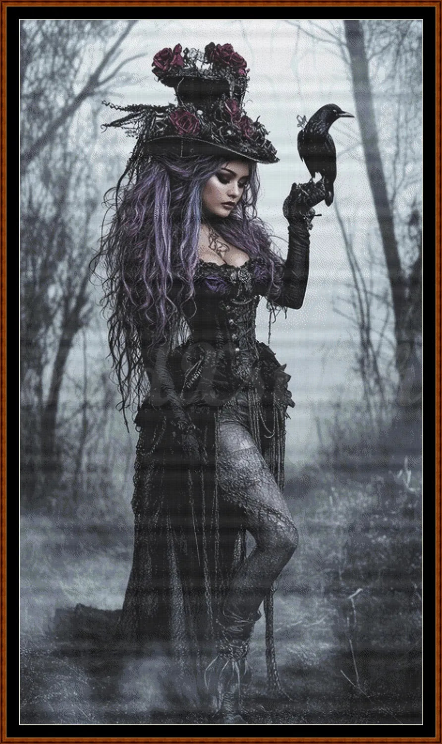 The Witch Strolls Cross Stitch Pattern PDF