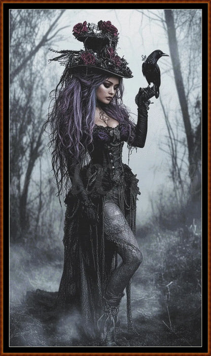 The Witch Strolls Cross Stitch Pattern PDF