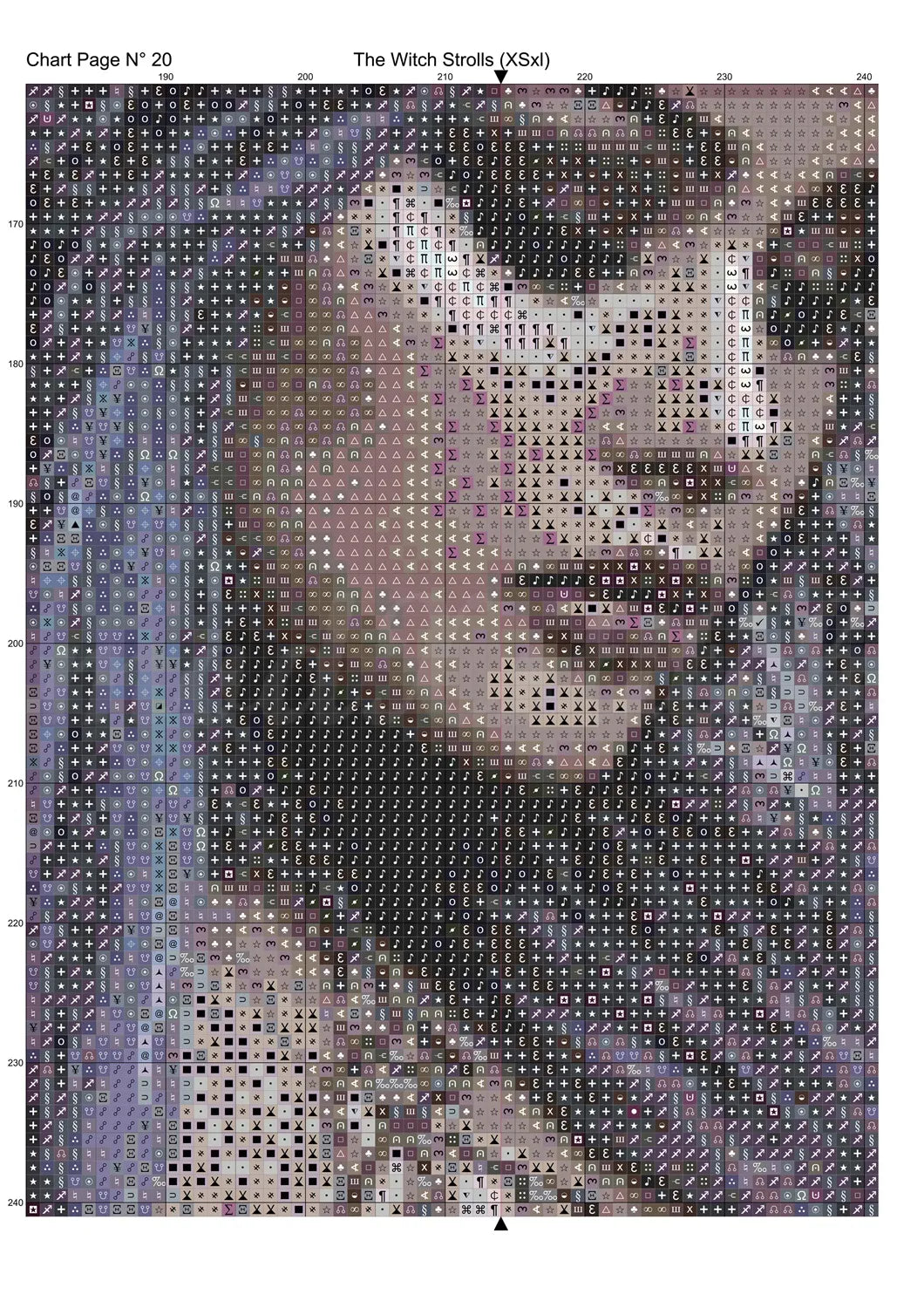 The Witch Strolls Cross Stitch Pattern PDF