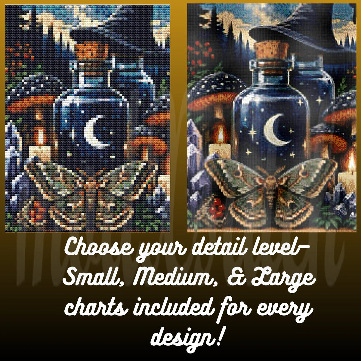 The Witch's Shelf: Complete Modern Illustrative Mega-Bundle (All 5 Elements) Cross Stitch Pattern PDFs