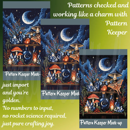 The Witch's Shelf: Complete Modern Illustrative Mega-Bundle (All 5 Elements) Cross Stitch Pattern PDFs