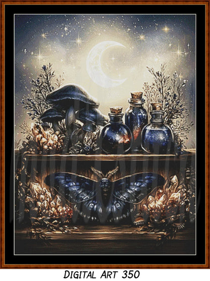 Witch's Shelf - Air (Digital Art) Cross Stitch Pattern PDF Bundle