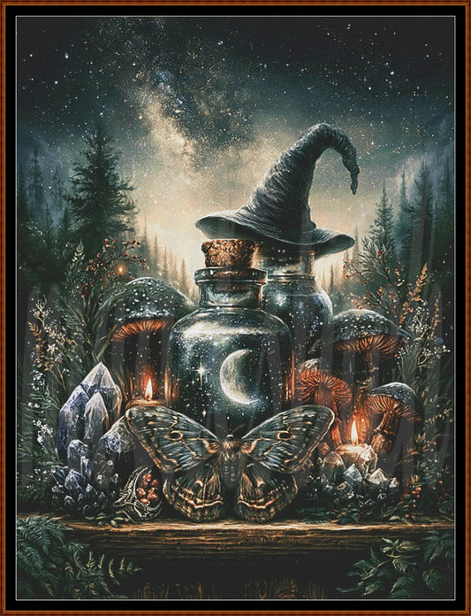 The Witch's Shelf: Complete Premium Digital Art Mega-Bundle (All 5 Elements) Cross Stitch Pattern PDFs