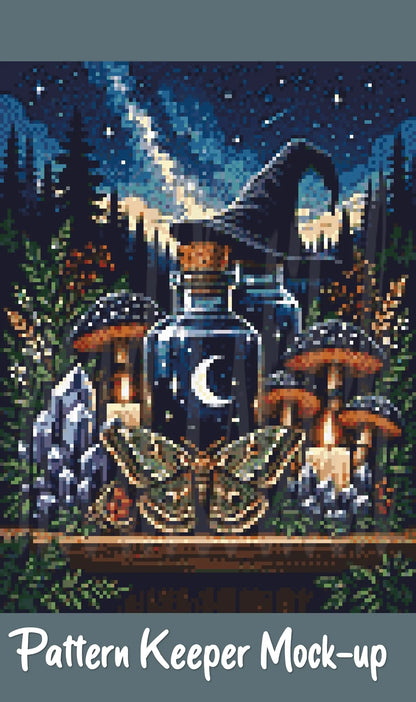 Witch's Shelf - Earth Cross Stitch Pattern | Modern Illustrative Series (150/250/350 Size Bundle)