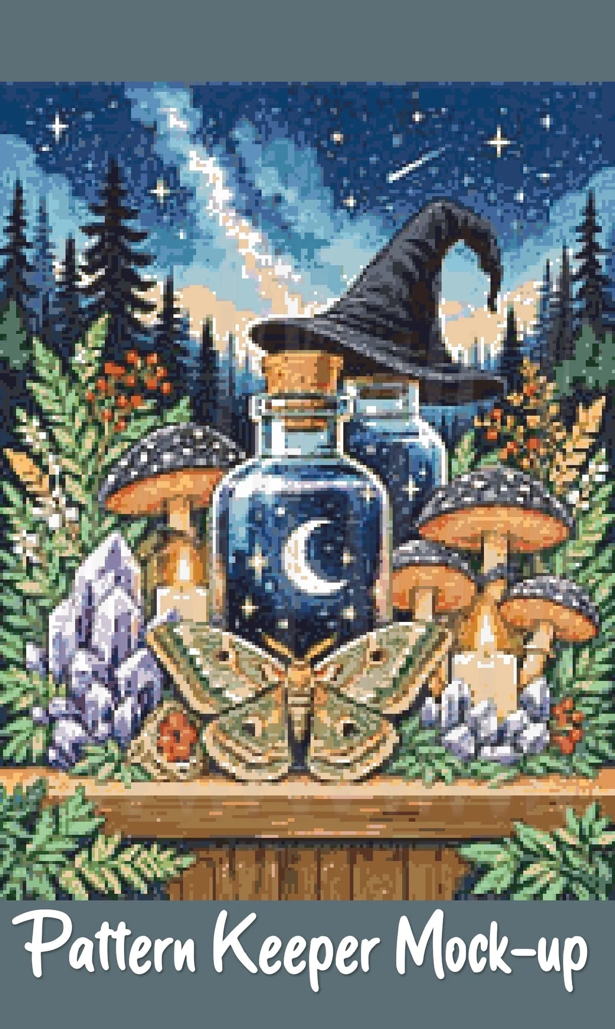 Witch's Shelf - Earth Cross Stitch Pattern | Modern Illustrative Series (150/250/350 Size Bundle)