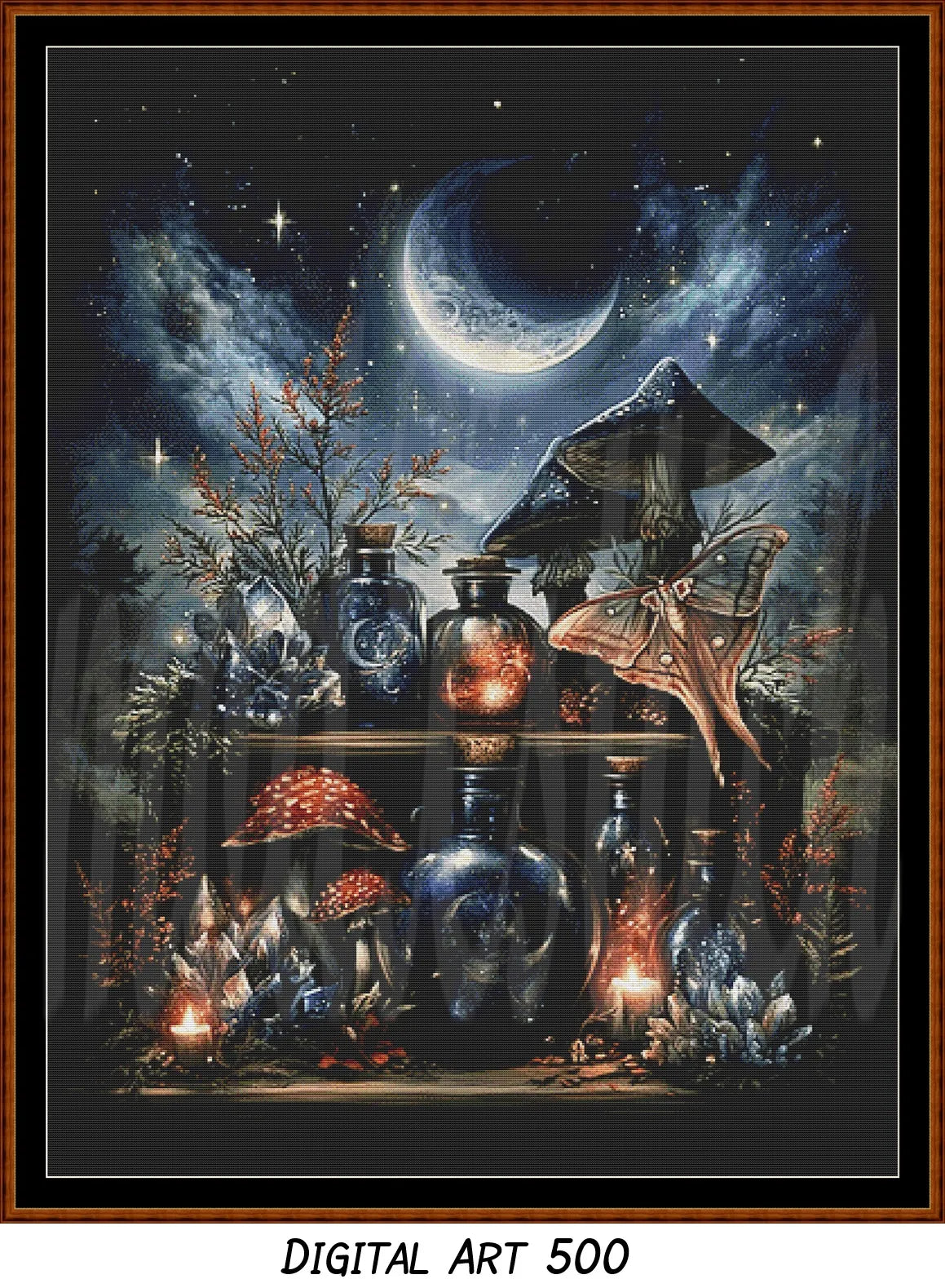 Witch's Shelf - Fire (Digital Art) Cross Stitch Pattern PDF Bundle
