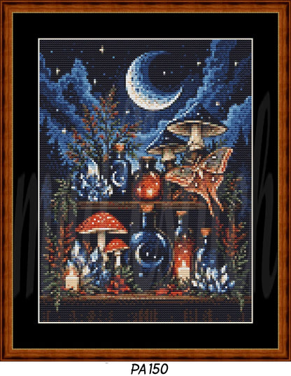 Witch's Shelf - Fire Cross Stitch Pattern | Modern Illustrative Series (150/250/350 Size Bundle)