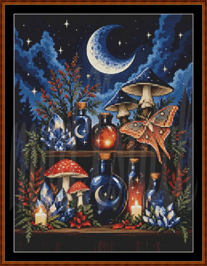 The Witch's Shelf: Complete Modern Illustrative Mega-Bundle (All 5 Elements) Cross Stitch Pattern PDFs