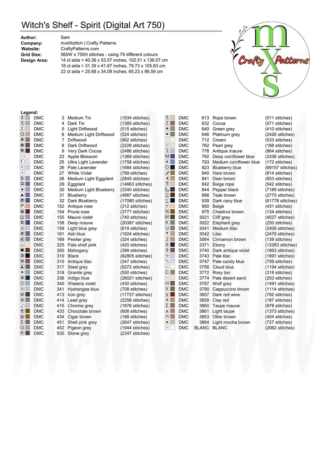 Witch's Shelf - Spirit Cross Stitch Pattern | Full Coverage Fine Art Chart PDF Bundle