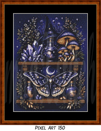 Witch's Shelf - Spirit (Pixel Art) Cross Stitch Pattern PDF Bundle