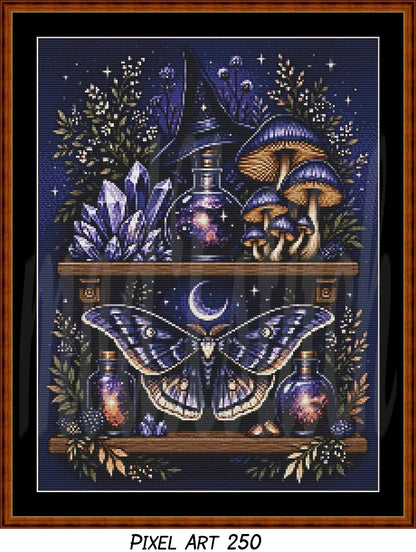 Witch's Shelf - Spirit (Pixel Art) Cross Stitch Pattern PDF Bundle