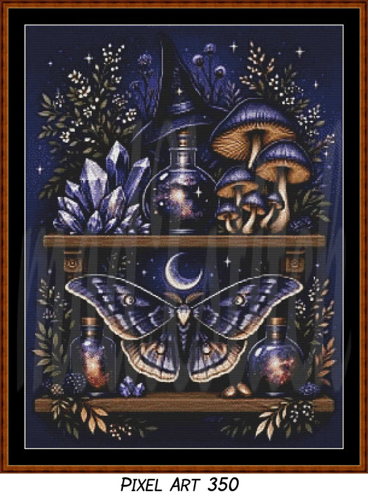 Witch's Shelf - Spirit (Pixel Art) Cross Stitch Pattern PDF Bundle
