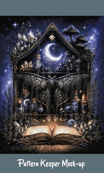 Witch's Shelf - Water Cross Stitch Pattern | Full Coverage Fine Art Chart PDF Bundle