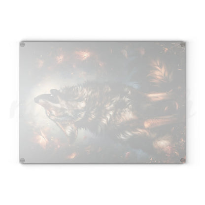 Wolf of Autumn - Tempered Glass Cutting Board