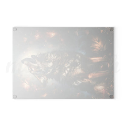 Wolf of Autumn - Tempered Glass Cutting Board