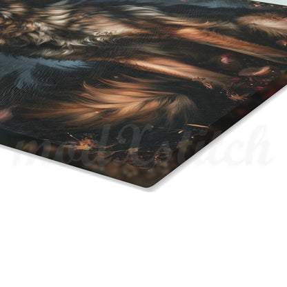 Wolf of Autumn - Tempered Glass Cutting Board