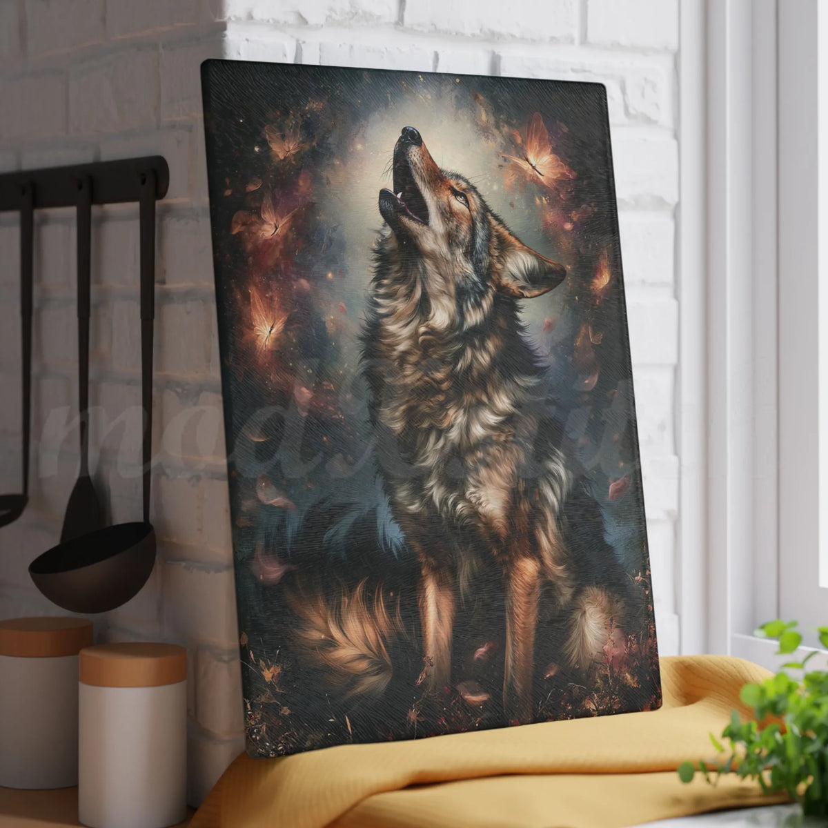 Wolf of Autumn - Tempered Glass Cutting Board