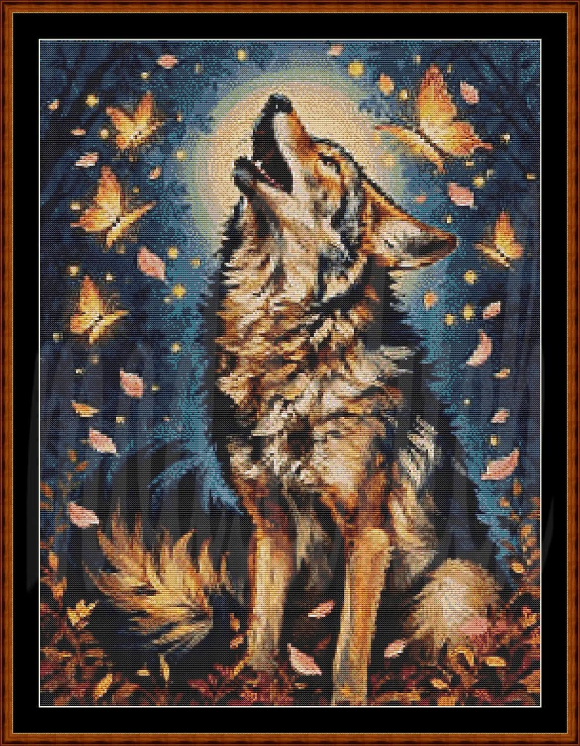 Wolf of Autumn Cross Stitch Pattern | Modern Illustrative Series (150/250/350 Size Bundle)