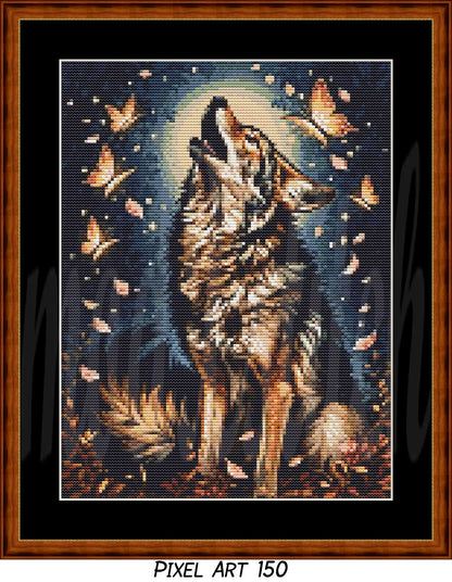 Wolf of Autumn Cross Stitch Pattern | Modern Illustrative Series (150/250/350 Size Bundle)