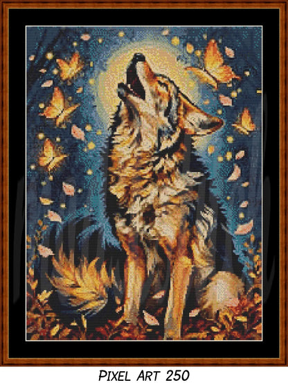 Wolf of Autumn Cross Stitch Pattern | Modern Illustrative Series (150/250/350 Size Bundle)