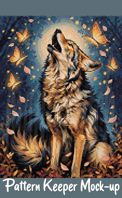 Wolf of Autumn Cross Stitch Pattern | Modern Illustrative Series (150/250/350 Size Bundle)