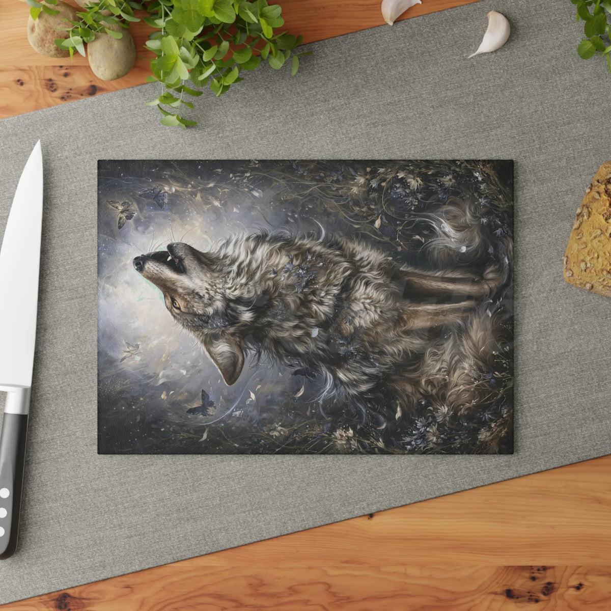 Wolf of Spring - Tempered Glass Cutting Board