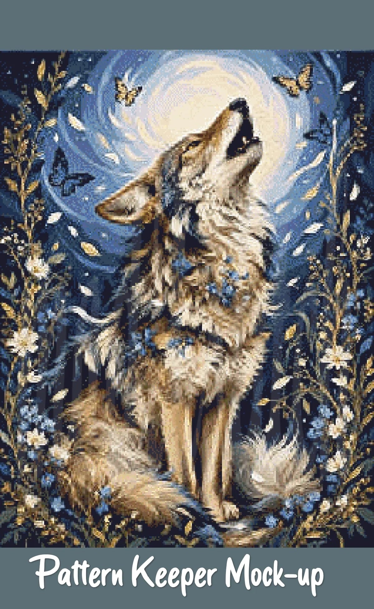 Wolf of Spring Cross Stitch Pattern | Modern Illustrative Series (150/250/350 Size Bundle)