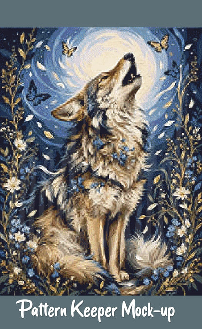 Wolf of Spring Cross Stitch Pattern | Modern Illustrative Series (150/250/350 Size Bundle)